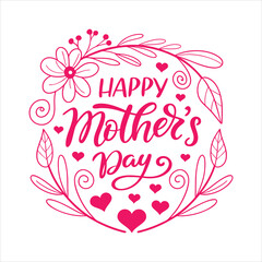 Happy mothers day, typography design vector graphics, hand lettering calligraphy style