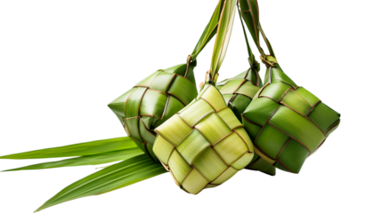 Ketupat, a traditional rice cake on transparent background
