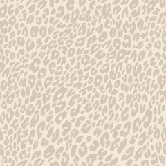 Hand drawn leopard vector seamless pattern. Allover animal skin fashion print for fabric, paper, textile, stationery, package, graphic design. Wild cat, nature, panther repeated background