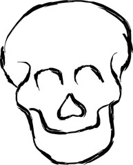 skull icon in doodle style