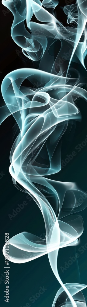 Poster ethereal smoke flowing in dark background abstract visual art minimalist style digital creation