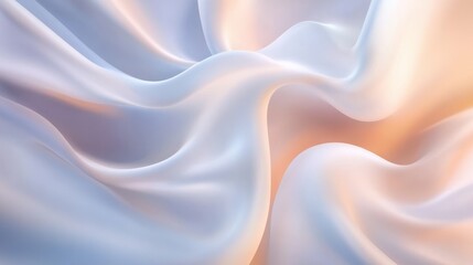 Fototapeta premium Abstract smooth elegant white fabric silk texture soft background, flowing satin waves. illustration
