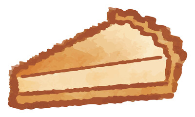 手描き風の可愛いチーズケーキタルトのベクターイラスト