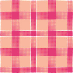 Elegant Mellow white & Sandy pale salmon Seamless Tartan Textile Design