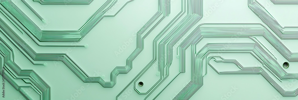 Aufkleber a close-up image of a green circuit board featuring intricate lines and patterns, showcasing electro