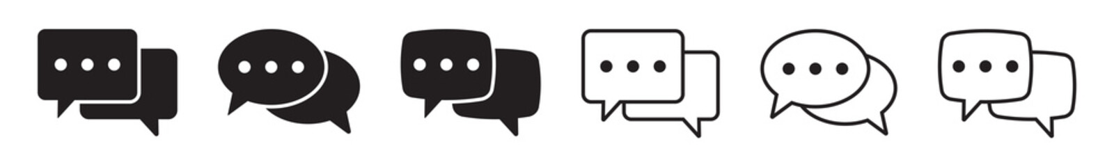 Chat icon. Speech bubble icon. Dialogue icons set.