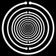 Illustration Oscillateur Antenne de Résonance, Emetteur d'Ondes Scalaires pour l'Harmonisation - Vecteur - Noir et Blanc