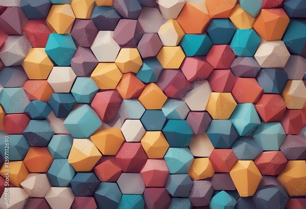 Poster origami color gradient mosaic fill background style geometric abstract design rectangle triangular d