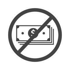 No money dollar currency in saving account icon with flat style
