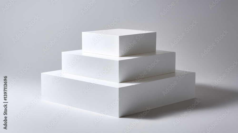 Poster white cube product display stand mockup for presentation platform podium showcase promotion backgrou