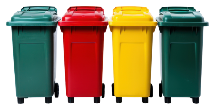 PNG colorful recycling bins waste