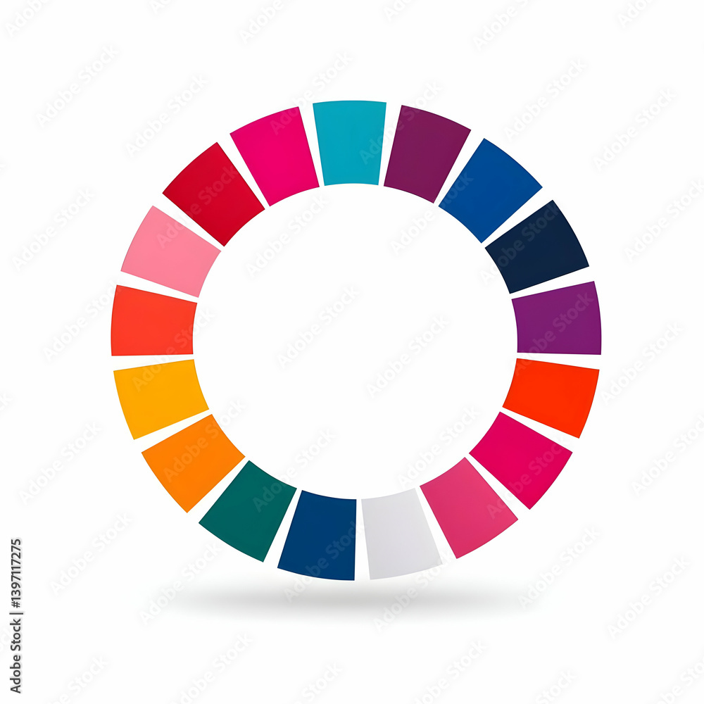 Poster flat design website loading symbol representing colorful palette