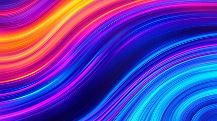 Fototapeta premium Ultra-modern fluid waves in high-energy tones of cyan, violet, and fiery orange, with a futuristic glow