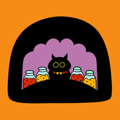 Halloween pumpkin and ghost in dark