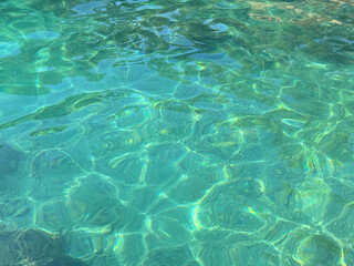 Sea emerald green clear water surface beautiful watercolor 