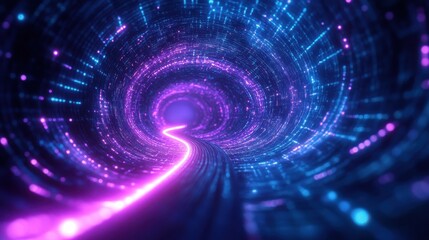 Fototapeta premium abstract technology background neon circuit blue neon illustration