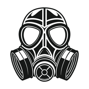 Simple Gas Mask Illustration Bold Minimalist Safety Concept