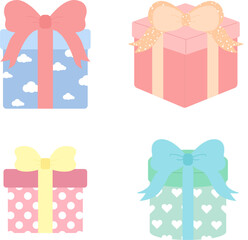 다양한 색감의 선물 상자 모음
