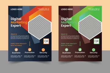 A bundle of ten template of different color a4 flyer template, corporate business flyer template design set, flyer in A4 with colorful business proposal, promotion, advertise .