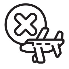 Cancelled  line icon