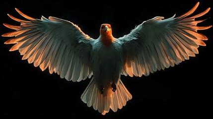 Obraz premium Realistic Illustration of Bird in Flight with Wings Outstretched