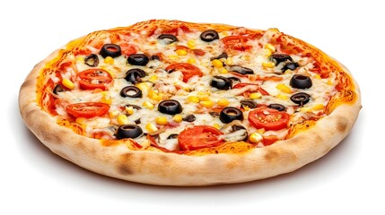 Realistic Photograph of an American Style Pizza with Toppings