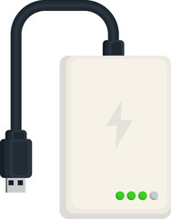 Portable Power Bank with USB Cable and Battery Indicator