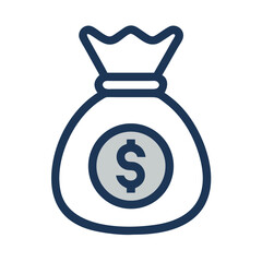 Money Bag with Dollar Symbol Icon Design