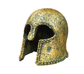 golden carnival mask or face shield armor in a transparent background 
