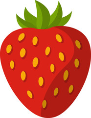 Obraz premium Red Strawberry with Green Leaves