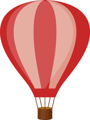 Obraz premium Red and Pink Hot Air Balloon with Brown Basket