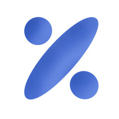 Blue Gradient Percent Sign PNG – Modern Textured Discount Icon on Transparent Background