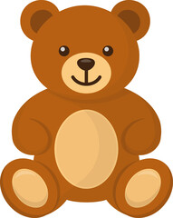 Smiling Brown Bear Toy Sitting Upright