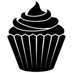 Cupcake icon silhouette vector illustration