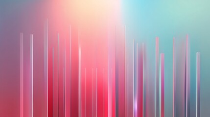 Fototapeta premium Vertical lines fading into gradient background, clean futuristic composition