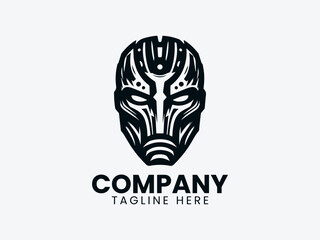 Steel Armor Helmet Logo, Medieval Iron Mask Logo