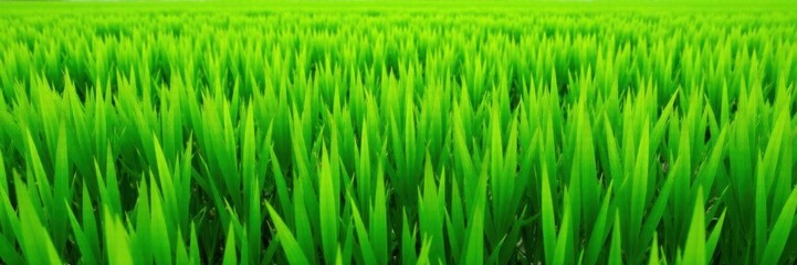 Naklejka premium Uniform, bright green grass field, perfectly tiled , summer, bright, field