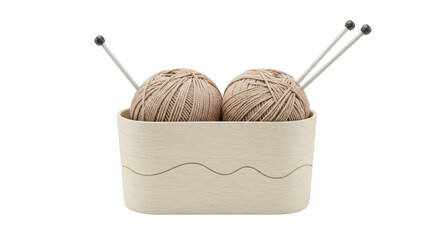 Isolated Knitting Yarn Balls