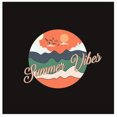 Summer Vibes SVG Retro Vector Design