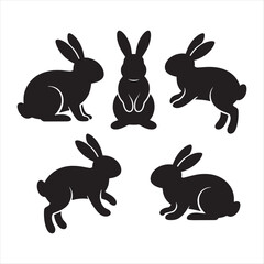 Obraz premium Cute Rabbit Illustration Set