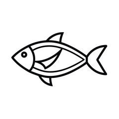 Simple Fish Icon Vector Illustration Aquatic Animal Design Template Graphic Art