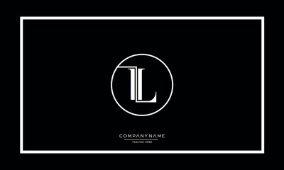 L or LL Alphabet letters logo vector monogram icon