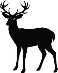 deer silhouette vector illustration on white background