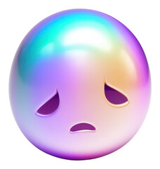 Fototapeta premium PNG Sad emoji iridescent purple white background celebration.
