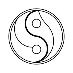 Yin Yang Symbol Represents Balance And Harmony Black And White Graphic Element