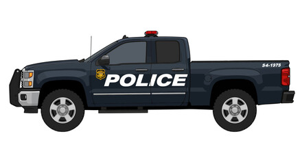 Police Pickup Truck Vehicle Cartoon Toy No Background Vector Transparent 