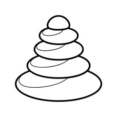 Simple Black And White Stone Cairn Graphic Design Illustration Art