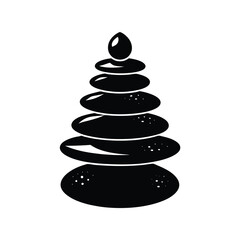 Stylized Spa Stones Pyramid Monochrome Illustration For Relaxation And Balance Design Concept