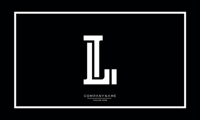 L or LL Alphabet letters logo vector monogram icon