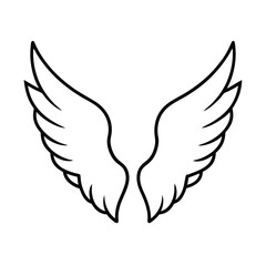 Simple Angel Wings Vector Illustration For Graphic Design Projects And Creative Use